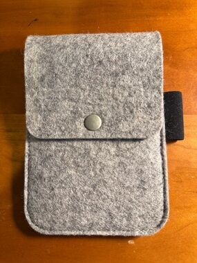 Ugmonk Grey Felt Snap-Closure card Wallet Pouch with pen holder